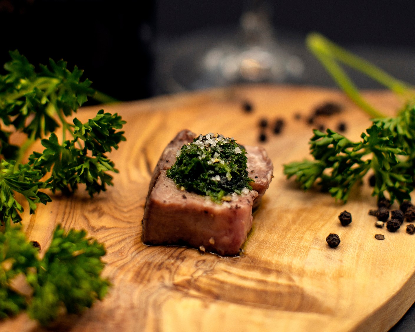 Sous-Vide Wagyu Tri-Tip with Parsley Pesto