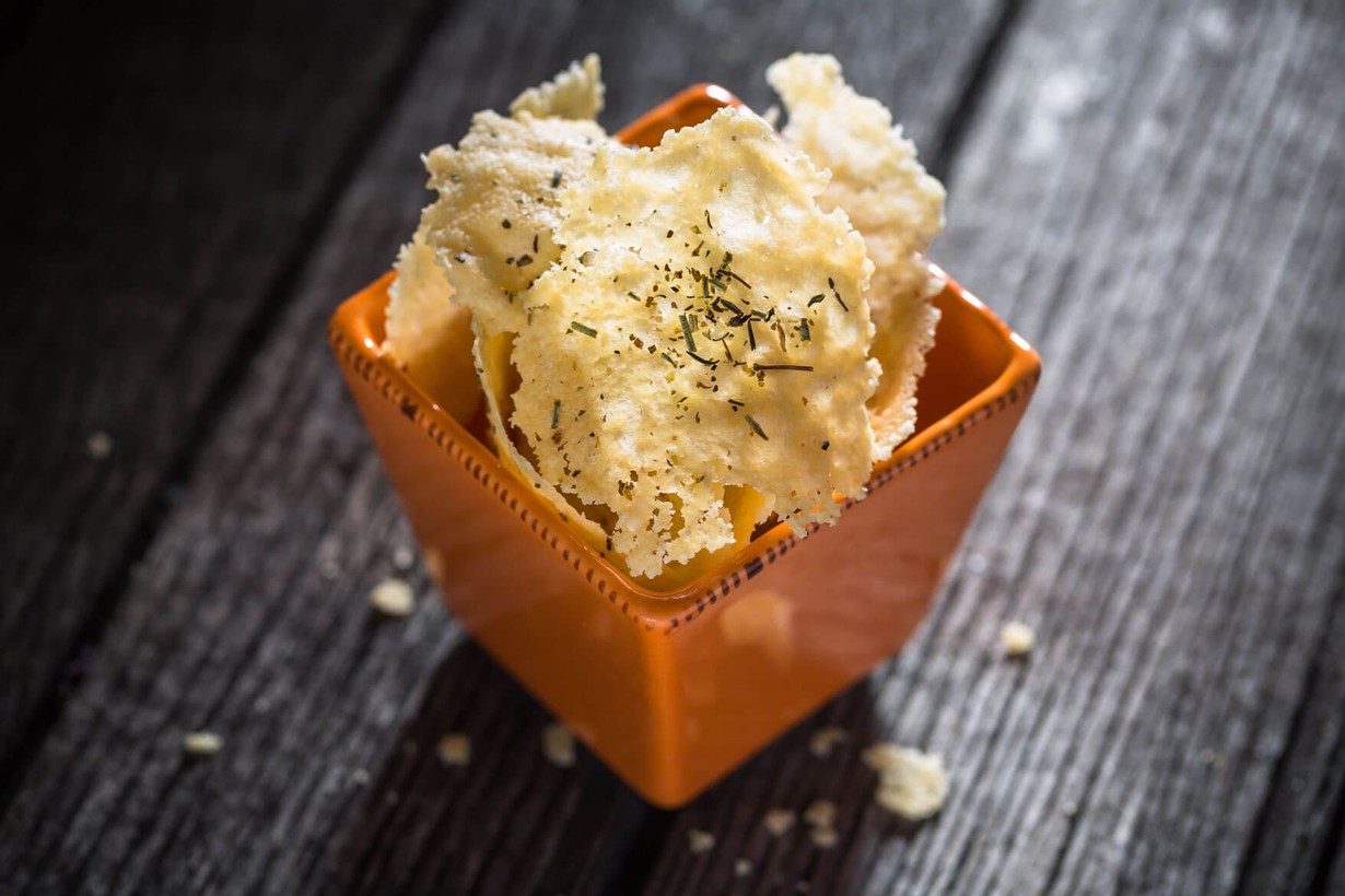 Roasted Portobello with Mustard Aioli and Parmesan Tuile