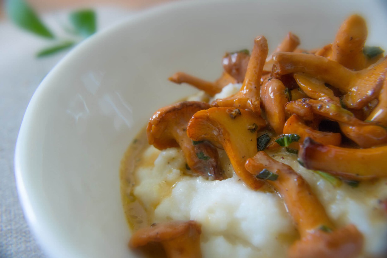 Mushroom Polenta with Goat Cheese