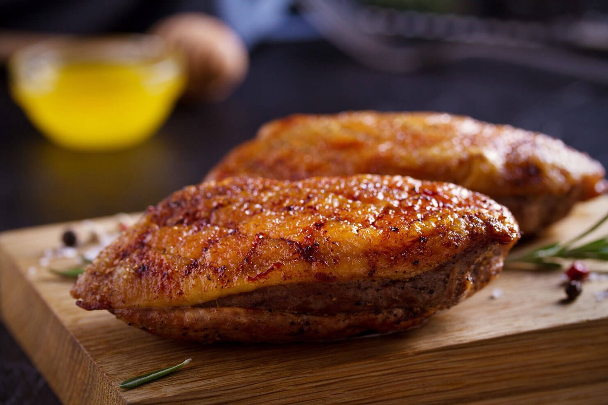 Seared Duck Breast with Pomegranate-Wine Gastrique